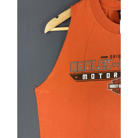 Vintage Y2K Harley Davidson Century Medina Ohio Live Ride 1 American Flag Orange - Picture 6 of 9